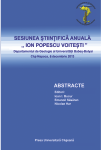 SESIUNEA ȘTIINȚIFICĂ ANUALĂ ION POPESCU VOITEȘTI. ABSTRACTE
