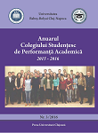 ANUARUL COLEGIULUI STUDENŢESC DE PERFORMANŢĂ ACADEMICĂ 2015-2016