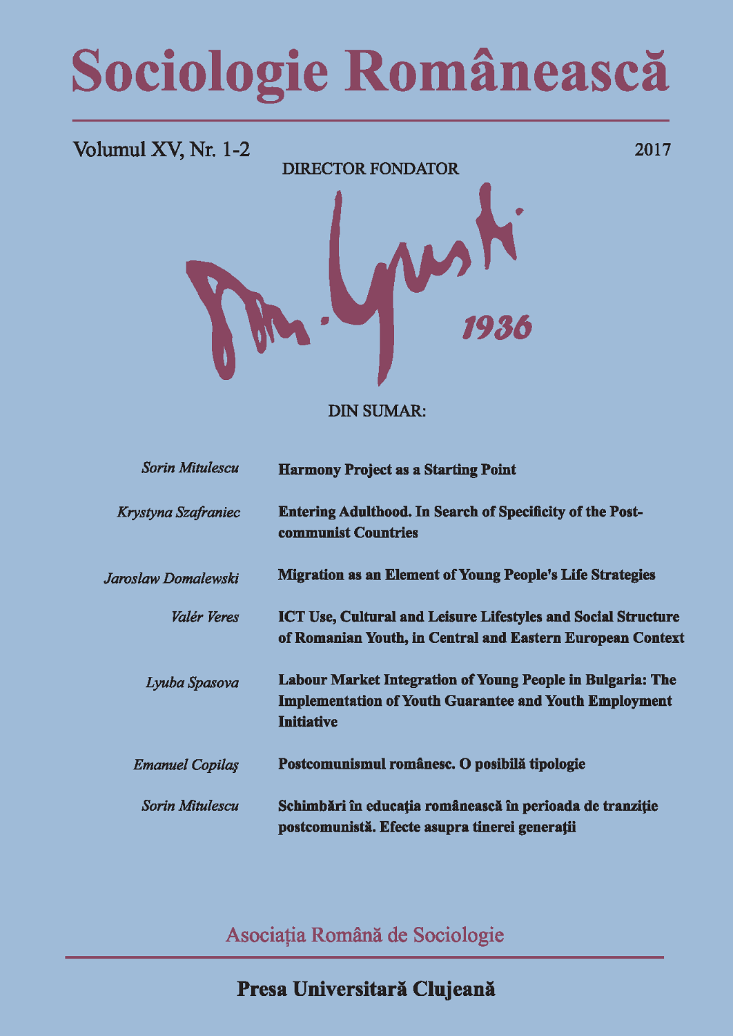 Sociologie Românească, vol XV, nr. 1-2/2017