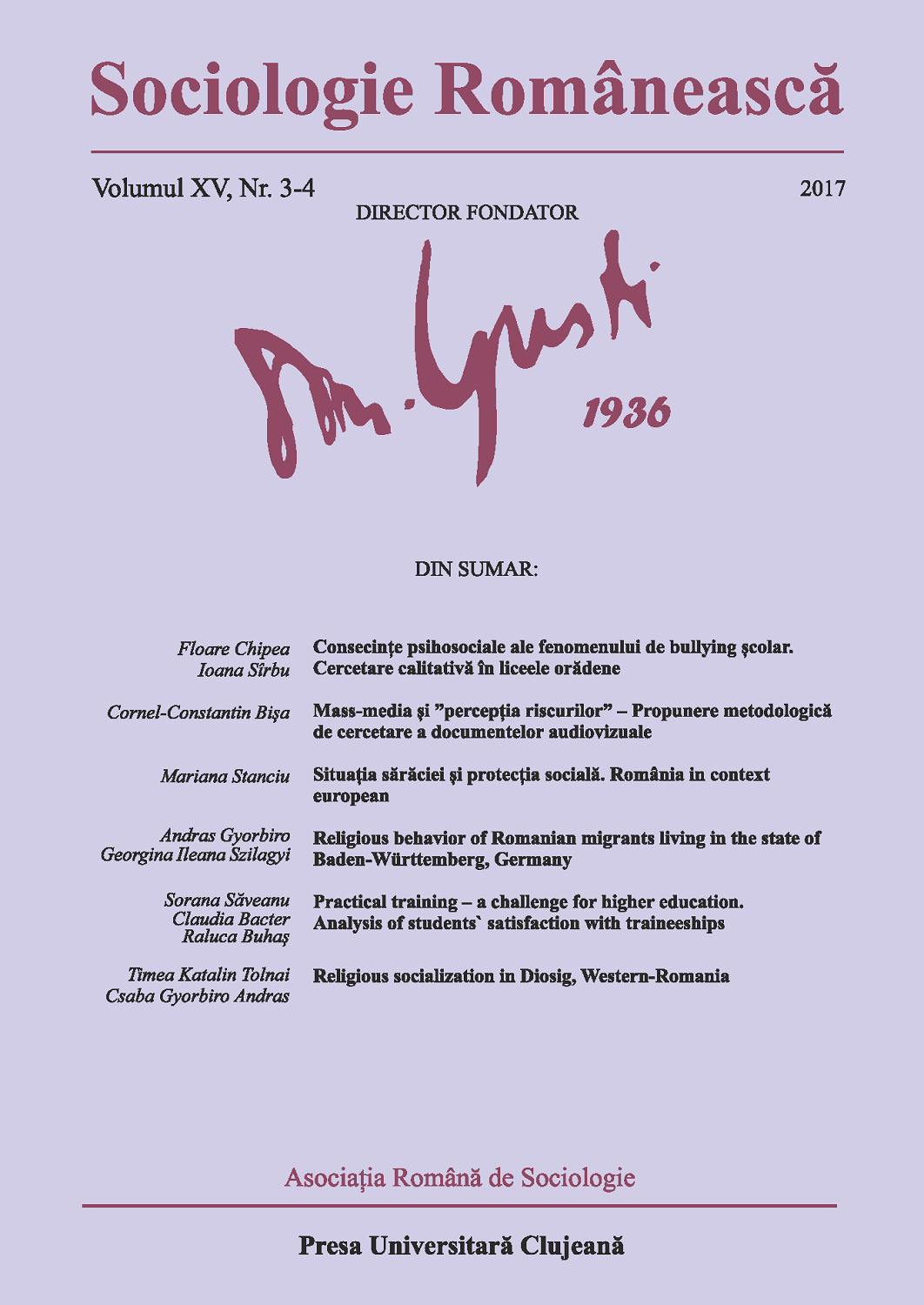Sociologie Românească, vol. XV, nr. 3-4/2017