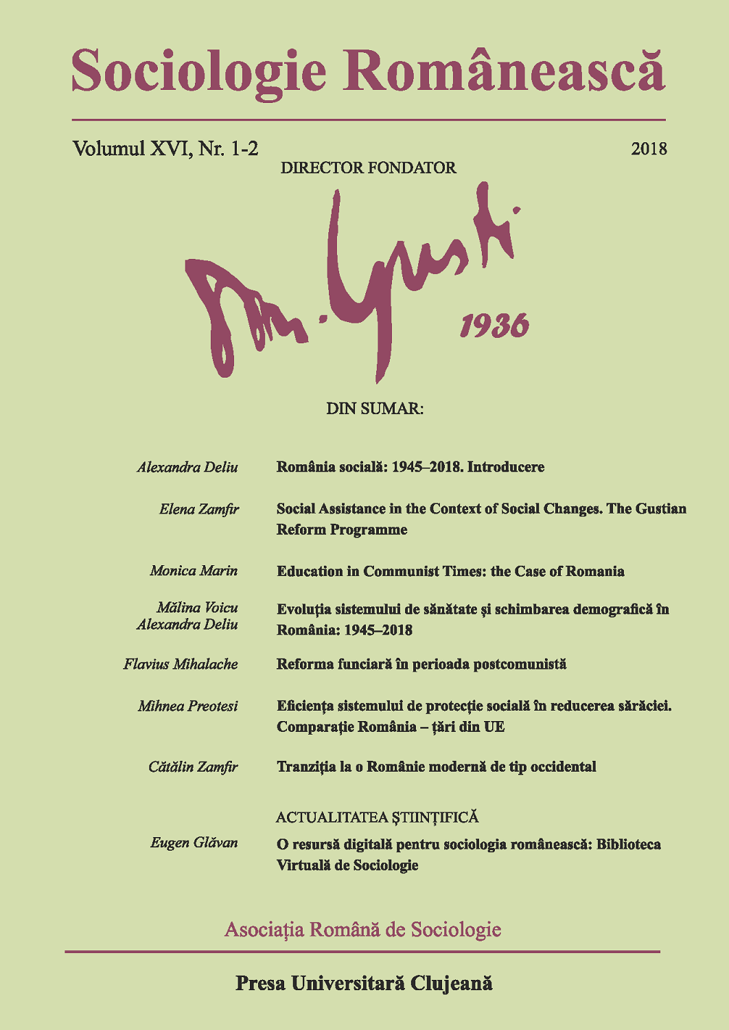 Sociologie Românească, vol. XVI, nr. 1-2/2018